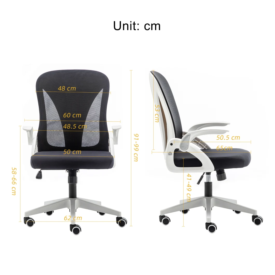 Folding MID-Back Comfy Breathable Mesh Adjustable Height Ergonomic Swivel Foldable Office Computer Desk Chair