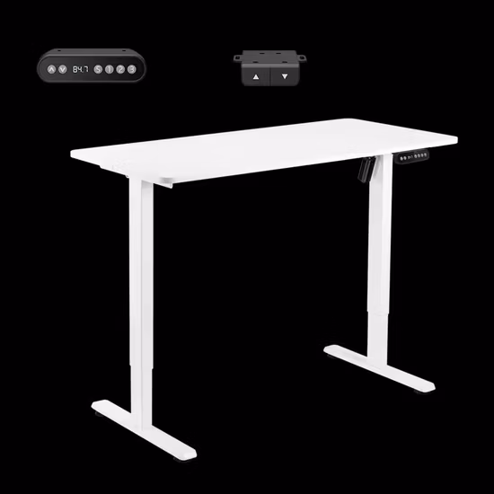 Atacado Fábrica OEM Altura Ajustável Preto Sit Stand Up Economia Elétrico Gaming Motor Único Mesa de Computador de Escritório com Placa de Emenda