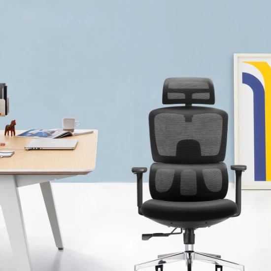 Cadeira de escritório giratória ergonômica com design de encosto duplo acessível