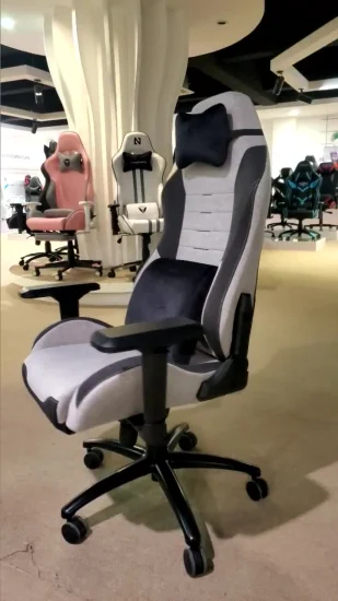 Fabricante de cadeira para jogos OEM de tecido cinza Yuhang Cadeira premium para jogos